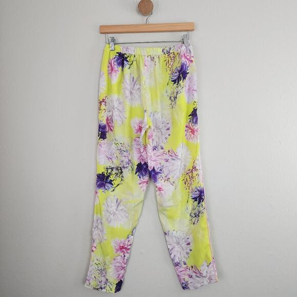 Anthropologie By Eloise Yellow Floral Satin Pajama Pant Sleepwear Small - Picture 9 of 12